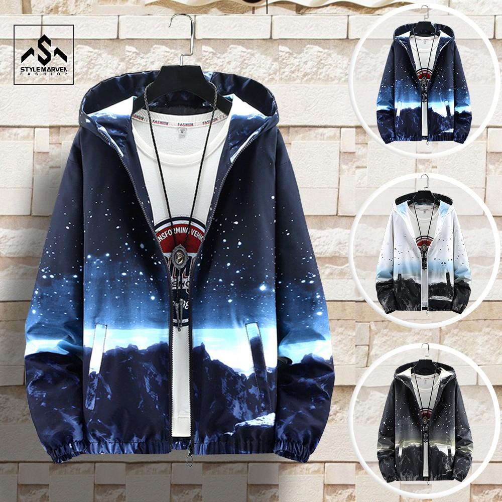 Áo khoác nam mỏng thu đông STYLEMARVEN thiết kế mũ trùm in hình phong cảnh độc lạ - AO KHOAC NAM 131