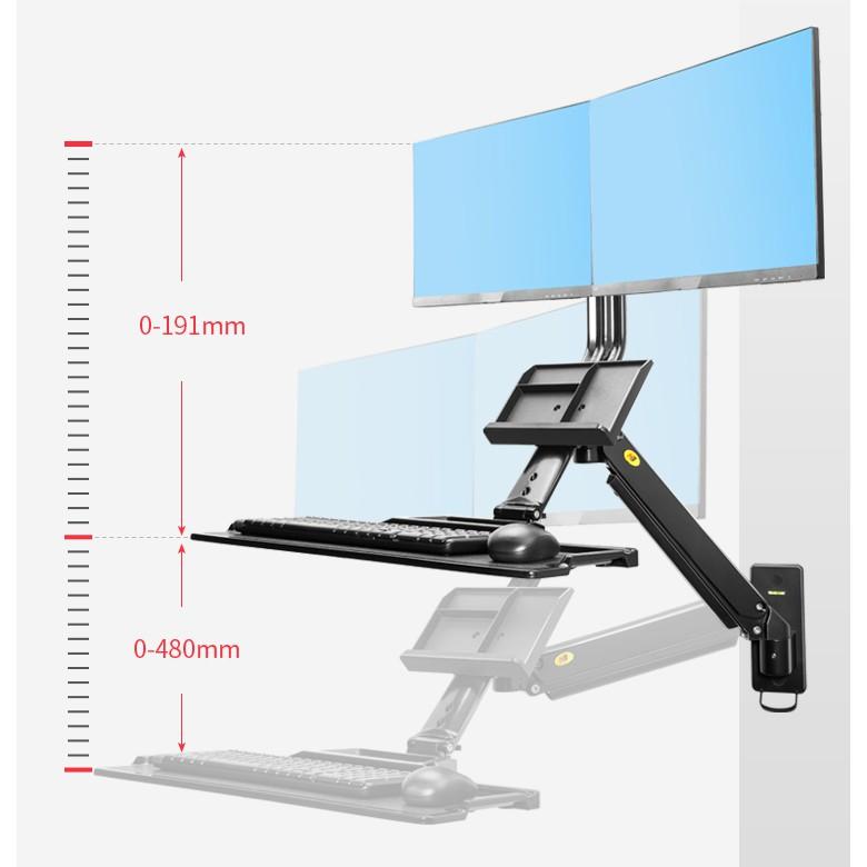 Giá Treo 2 Màn Hình Máy Tính NB MC27-2A ( 22-27 inch)có bàn phím