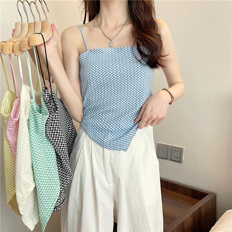 MS531 Áo 2 dây vạt chéo thun xốp hoạ tiết