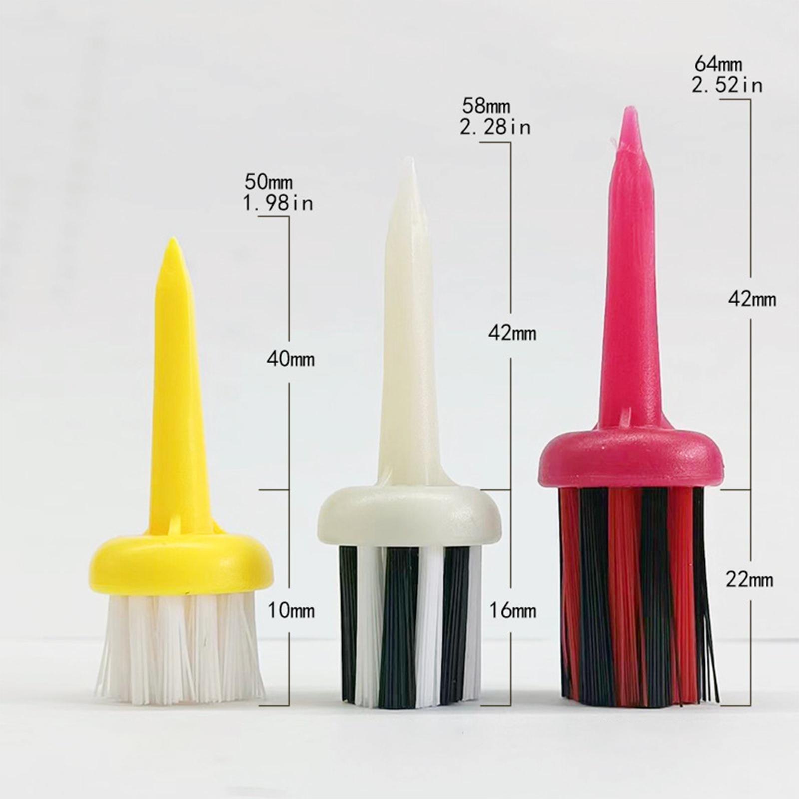 3Pcs Golf Tee Brush Type Set Plastic for Low Resistance Golf Accessory