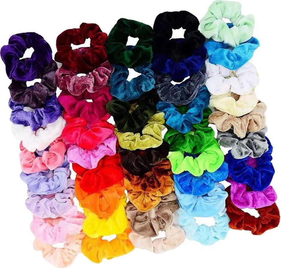 Bộ 46 Nữ Nhung Scrunchies Các Loại Cao Su Tóc Thun Co Giãn