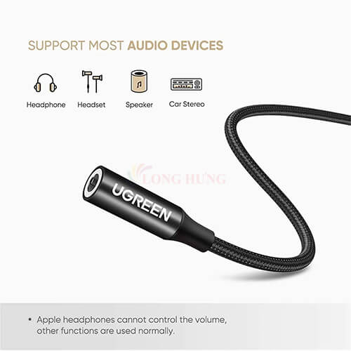 Cổng chuyển đổi Ugreen USB-C to 3.5mm Headset Adapter AV142 - Hàng chính hãng