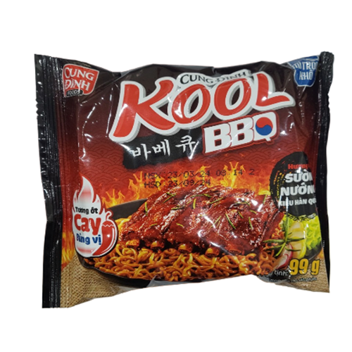 Thùng 30 Gói Mì Cung Đình Kool BBQ Hương Vị Sườn Nướng Hàn Quốc 99g