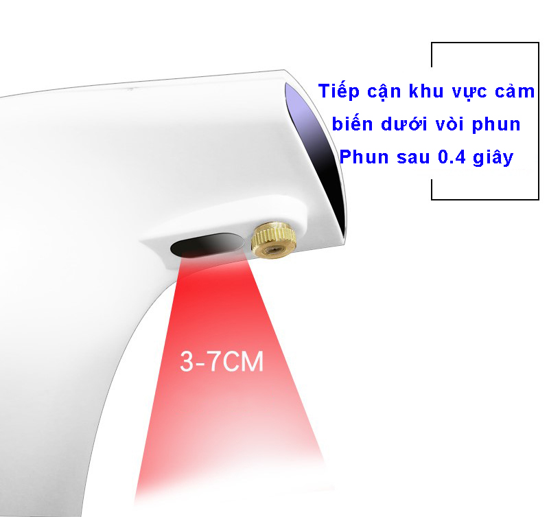 Máy rửa tay tự động cảm ứng, phun cồn sát khuẩn thông minh, hoạt động tự động không tiếp xúc, dung lượng 300ml