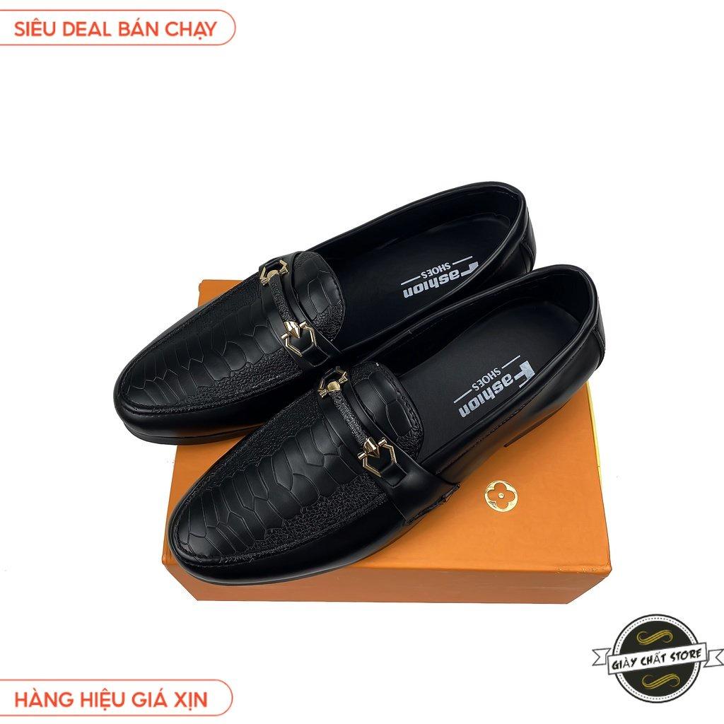 Giầy lười nam cao cấp họa tiết dập nổi, phù hợp phối đồ quần âu, áo sơ mi