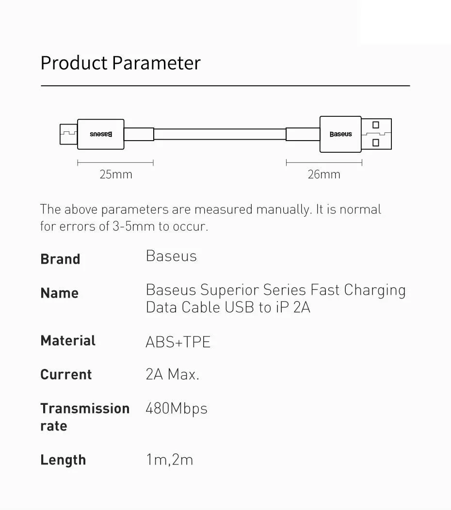 Cáp sạc và truyền dữ liệu Micro 2A Baseus Superior Series - Màu ngẫu nhiên_Hàng chính hãng
