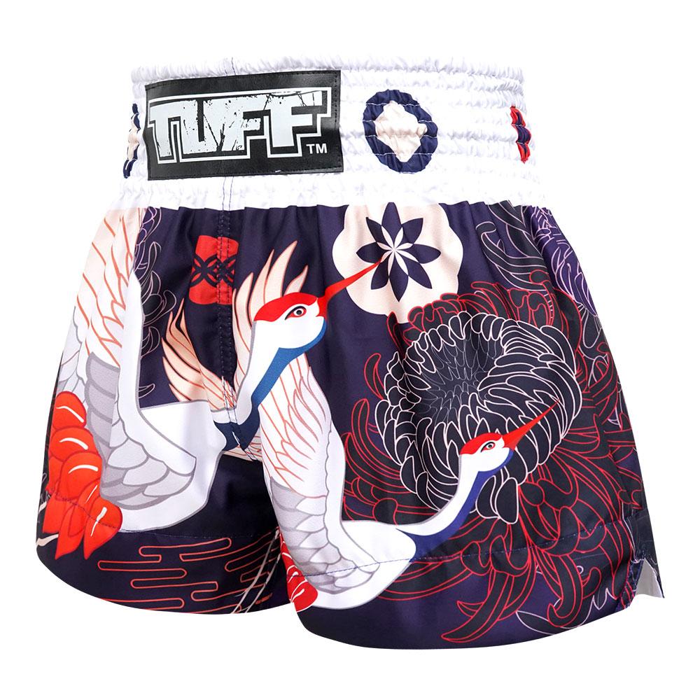 Quần Tuff Muay Thai Navy Blue Japanese Drawing Crane Birds