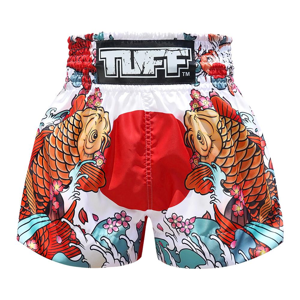 Quần Tuff Muay Thai White Japanese Koi Fish