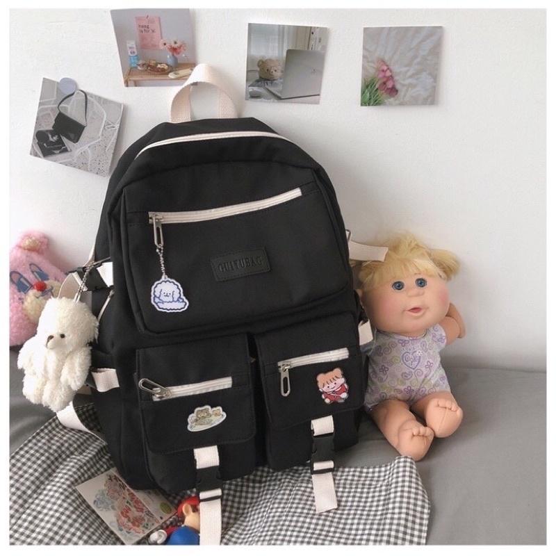 Balo thời trang HOT TREND Cặp Ulzzang logo 2 túi hộp GUIYUBAN thiết kế năng động trẻ trung