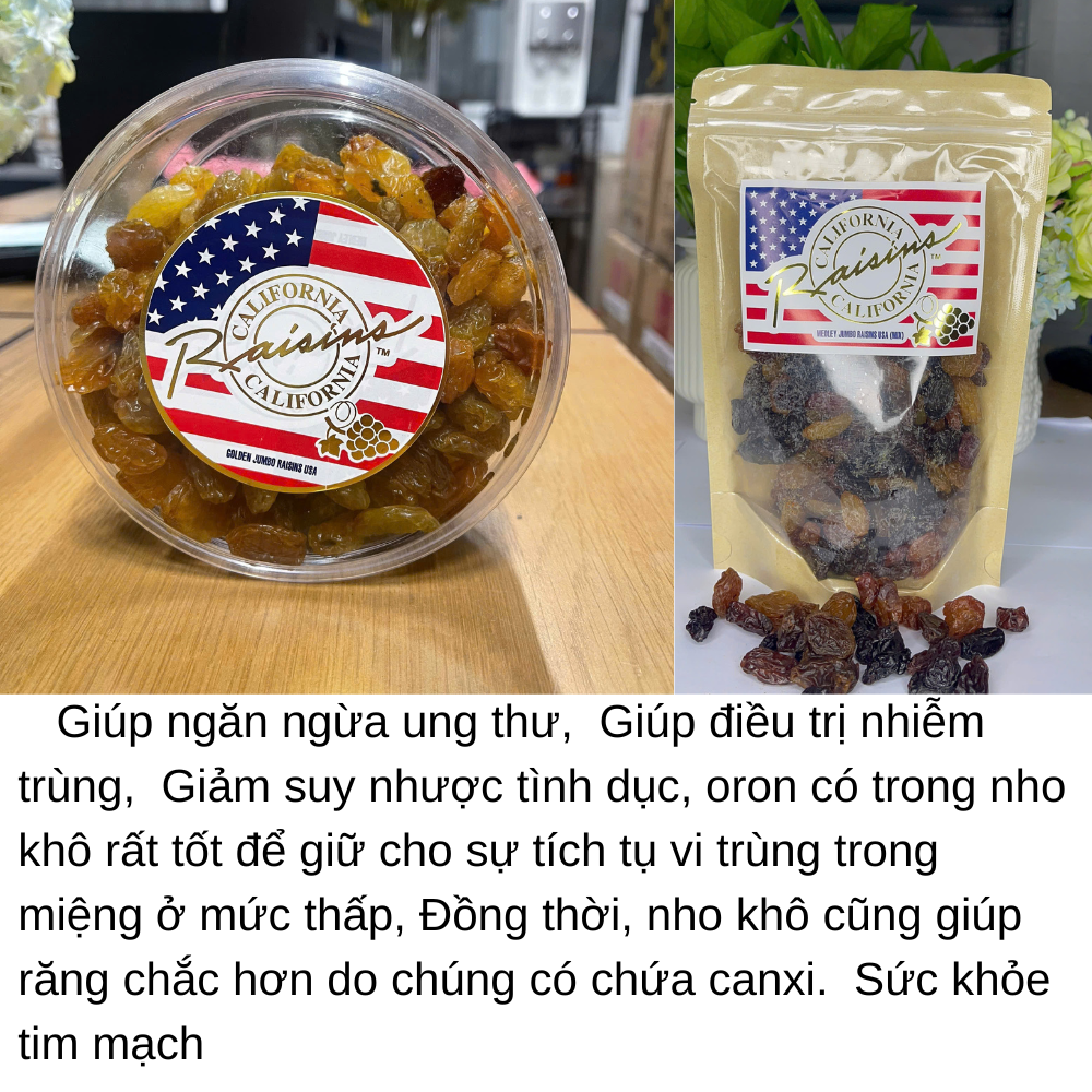 Nho Khô Không Đường 3 Màu Hàng Mỹ Ngọt Tự Nhiên