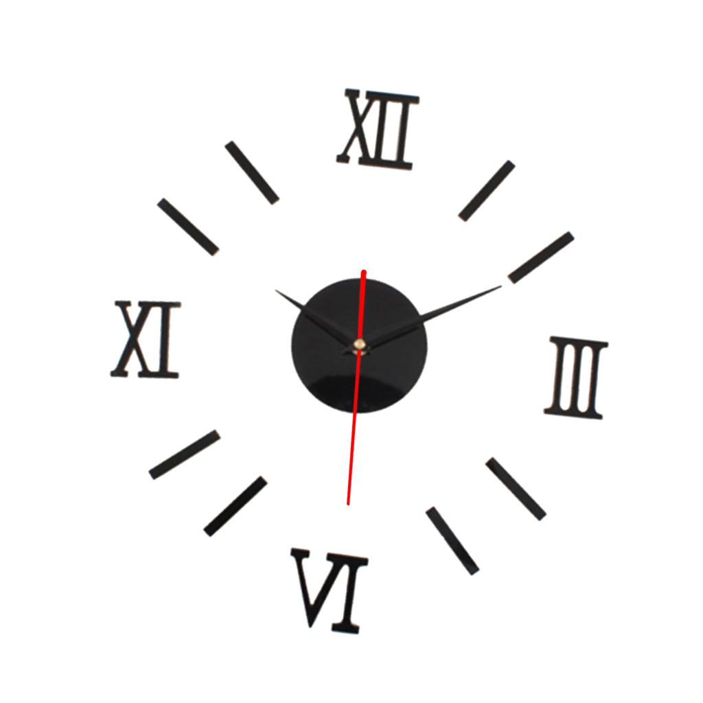 3D Mirror Sticker Wall Clock Removable Decal Vinyl Art Wall Sticker Clock