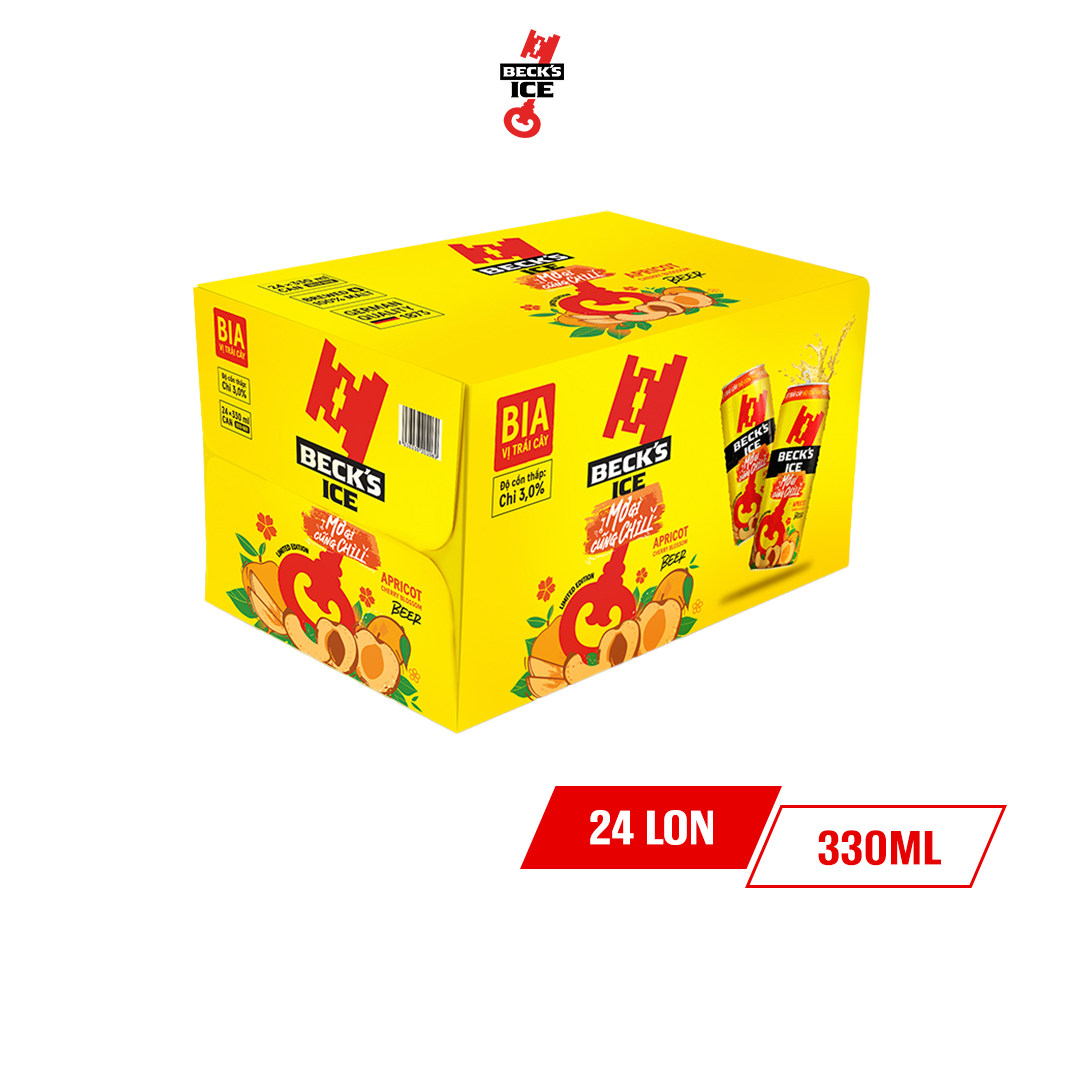 Thùng 24 Lon Bia Beck’s Ice Vị Mơ - Hoa Anh Đào