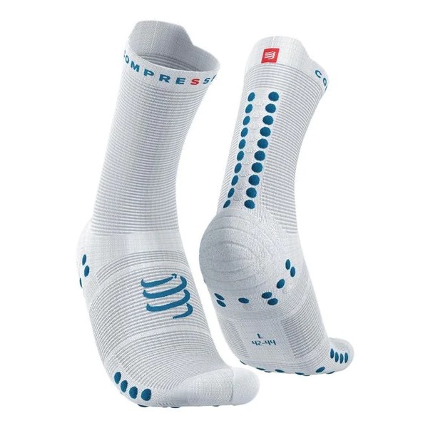 Vớ chạy bộ Compressport Pro Racing Socks V4.0 – Run High - Màu Trắng