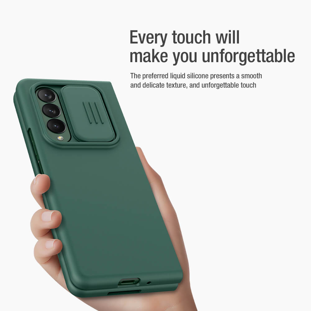 Ốp lưng chống sốc silicon cho Samsung Galaxy Z Fold 3 bảo vệ Camera hiệu Nillkin Camshield Silky Silicon Case - hàng nhập khẩu