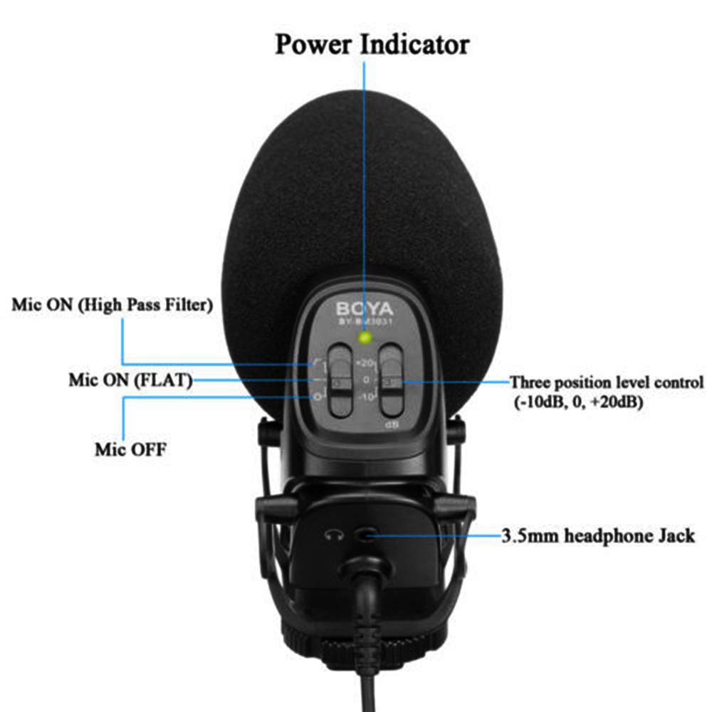 Micro shotgun cho máy ảnh, máy quay Boya BY-BM3031 - Hàng chính hãng