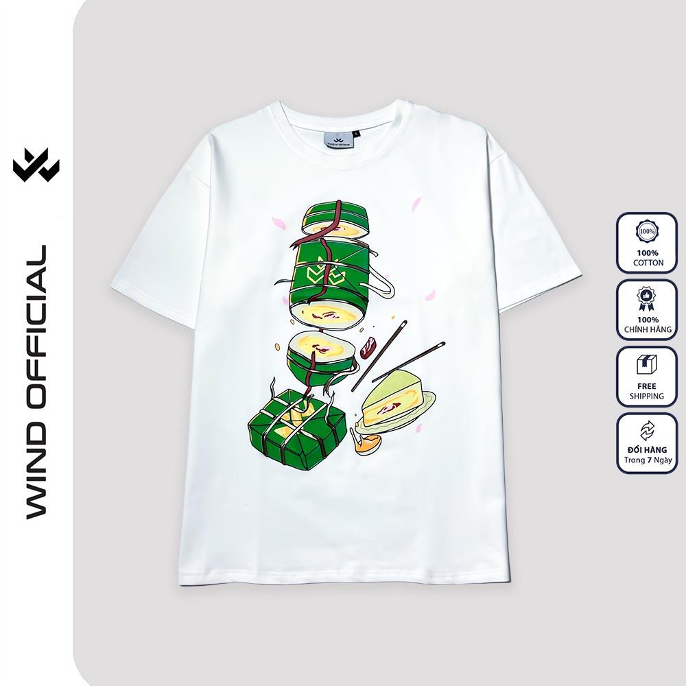 Áo thun tay lỡ unisex WIND 100% cotton phông form rộng nam nữ Bánh Chưng oversize ulzzang