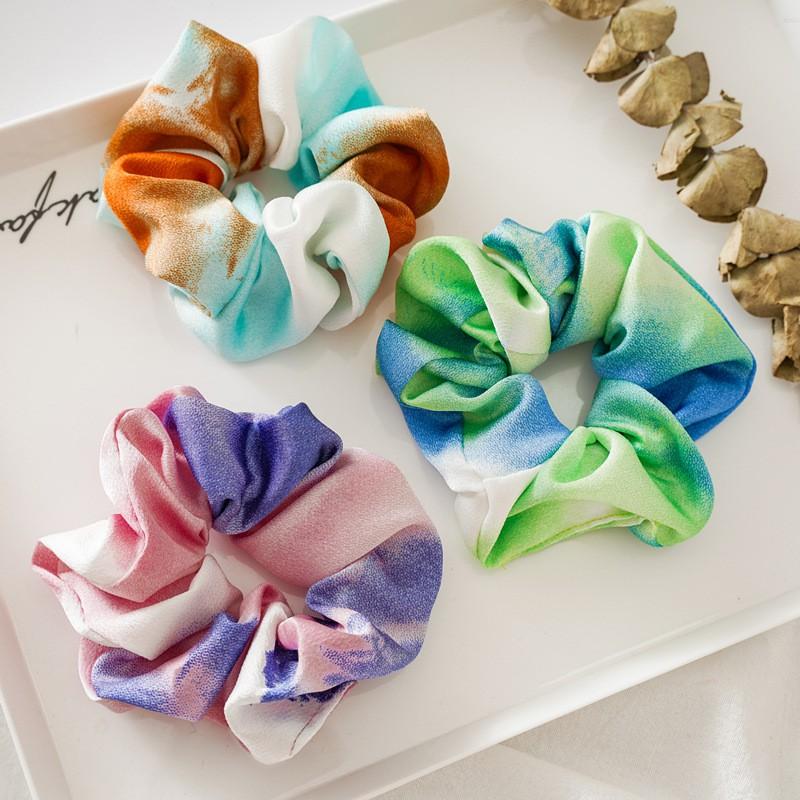 Dây Cột Tóc Scrunchies Màu Loang Phong Cách Hàn Quốc Chất Liệu Vải Satin - Mã DT016