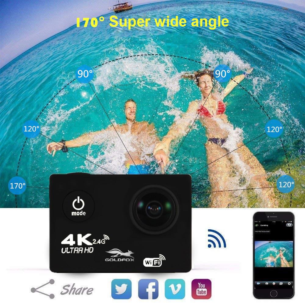 Máy ảnh hành động H9R Ultra HD 4K WiFi điều khiển từ xa Video Sports Ghi máy quay phim DVR Go Waterproof Pro Sport