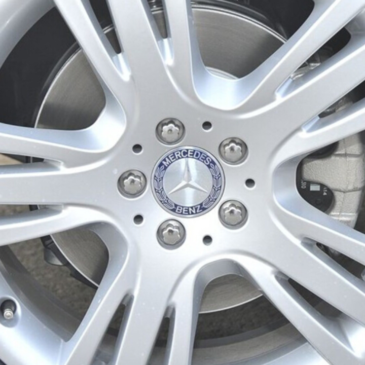 01 CHIẾC Logo chụp mâm, ốp lazang bánh xe ô tô Mercedes Benz đường kính 75mm mã MDE75-1