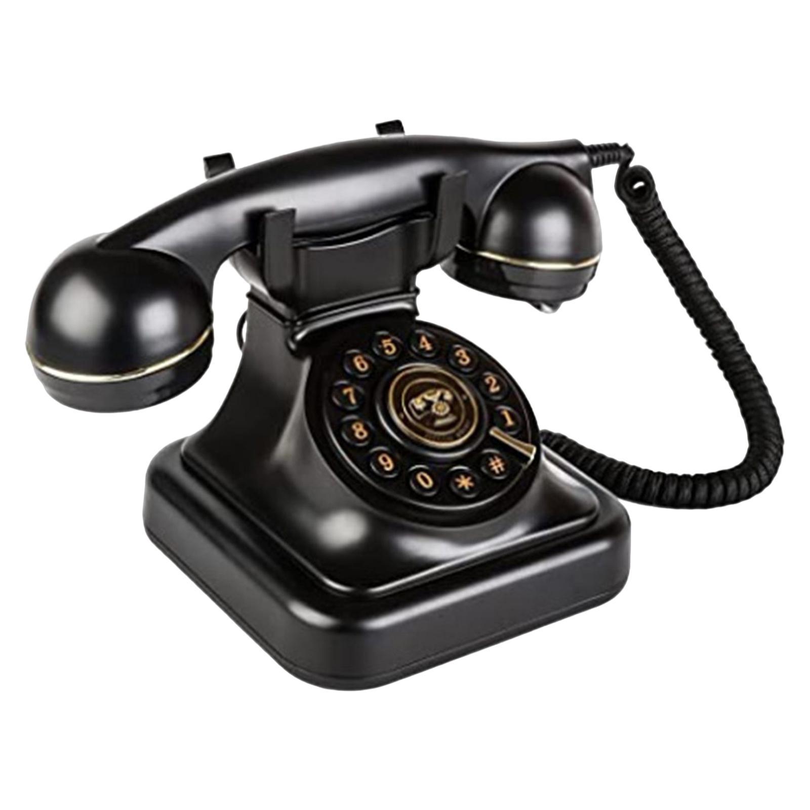 Vintage Corded Phone Old Fashioned Fixed Phone for Hotel Desk Decorations