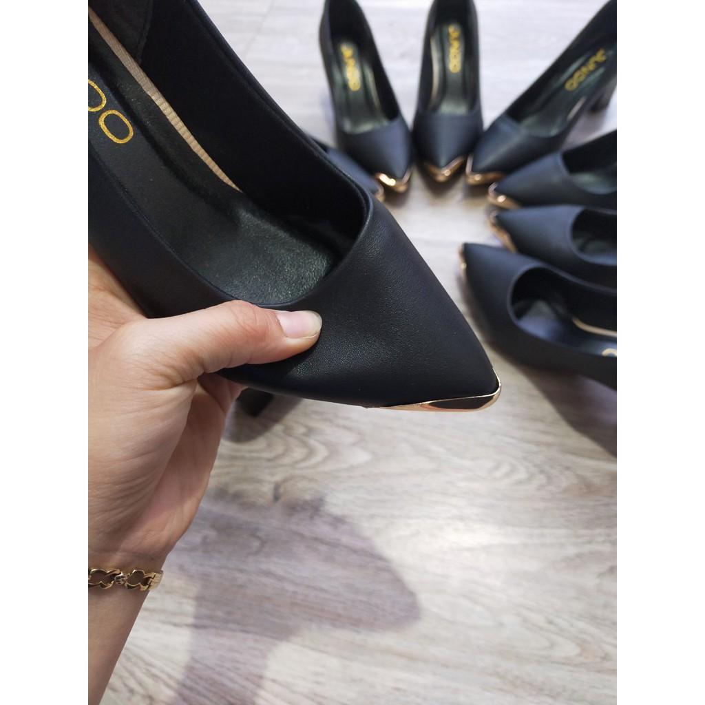 Giày cao gót đế vuông cao cấp 5-7cm, đen & Nude, giày cao gót giá rẻ, giày nữ đẹp, giày công sở