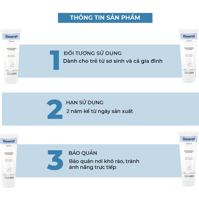 Kem Dưỡng Da Chống Nẻ, Chàm Dexeryl Crème Pháp 50g