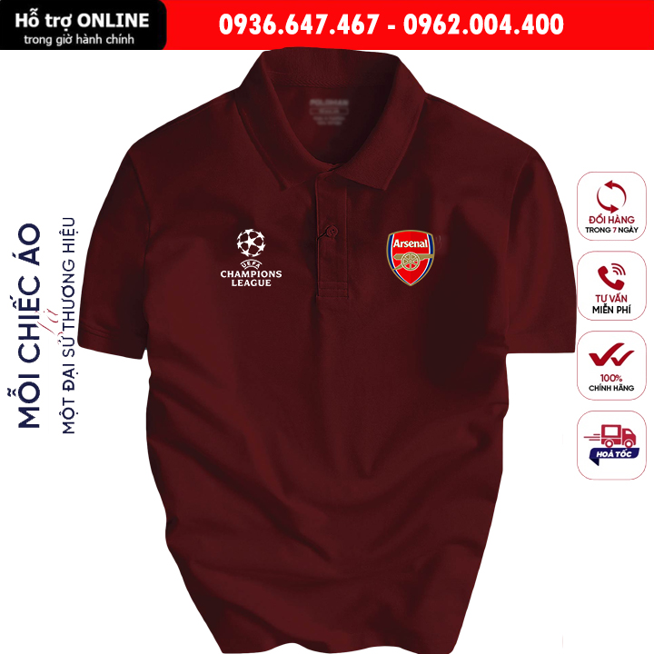 Áo Polo Arsenal Basic Cá Sấu Cao Cấp Co Dãn, Thoáng Mát Form Rộng Dành Cho Nam Và Nữ