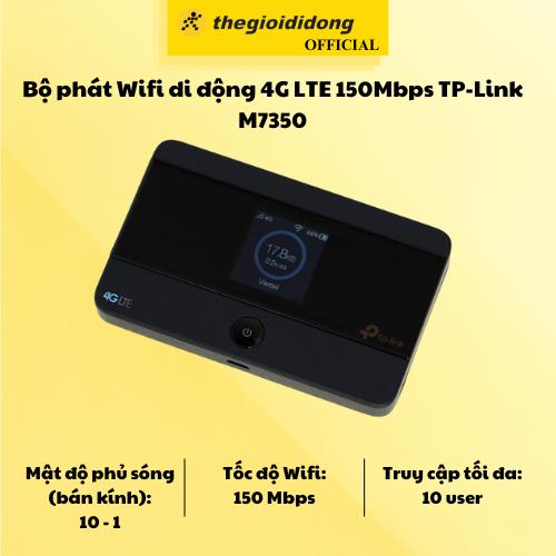 Bộ Phát Wifi Di Động 4G LTE 150Mbps TP-Link M7350 Đen - Hàng Chính Hãng