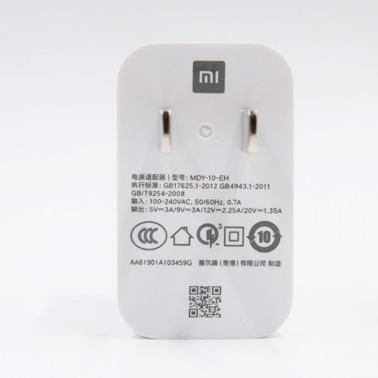 Adapter Sạc 1 Cổng 27W Xiaomi MDY-10-EH Hỗ Trợ Sạc Nhanh QC 4.0 - Hàng Nhập Khẩu