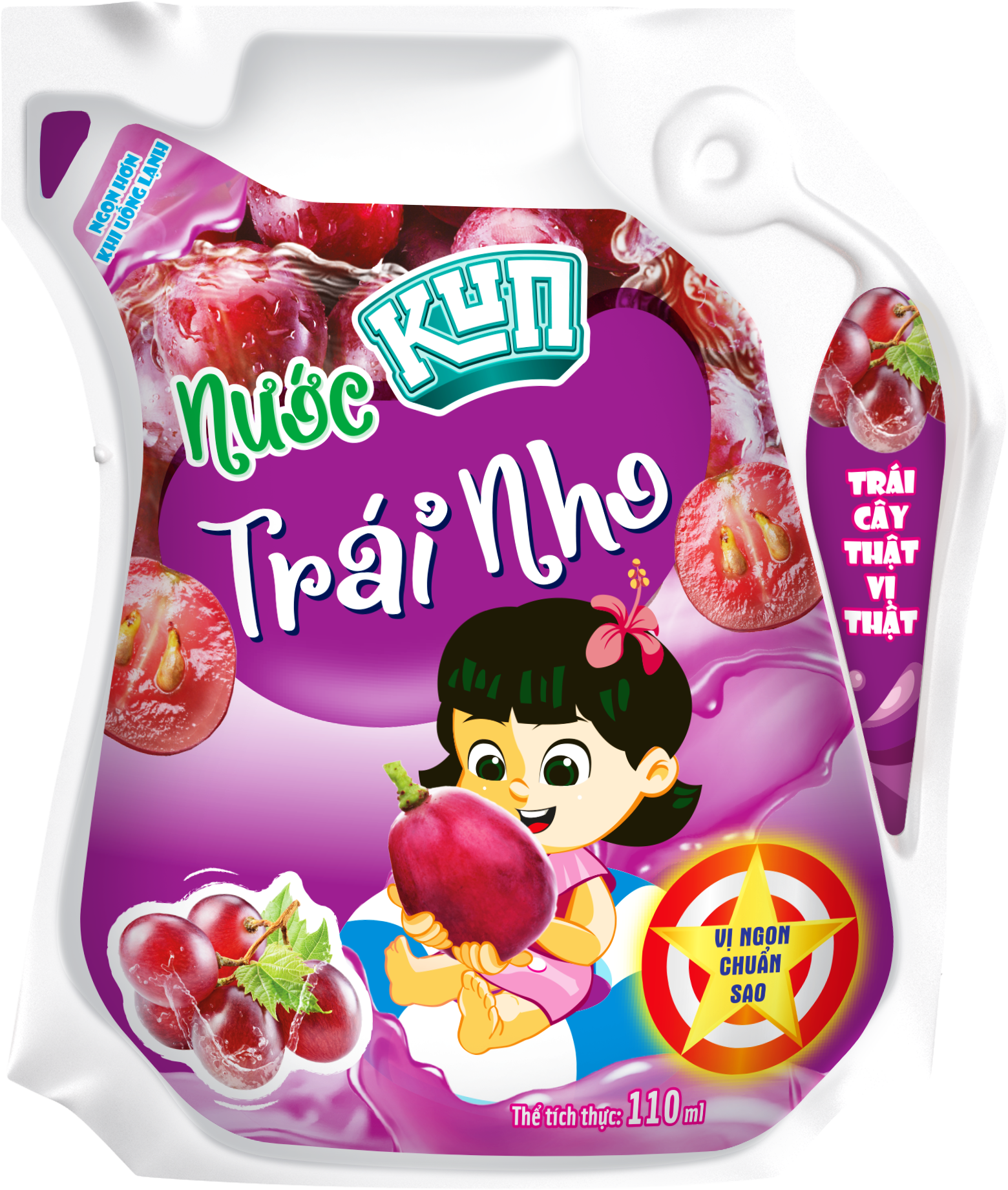 Kun nước trái cây nho thùng 24 túi x 110ml