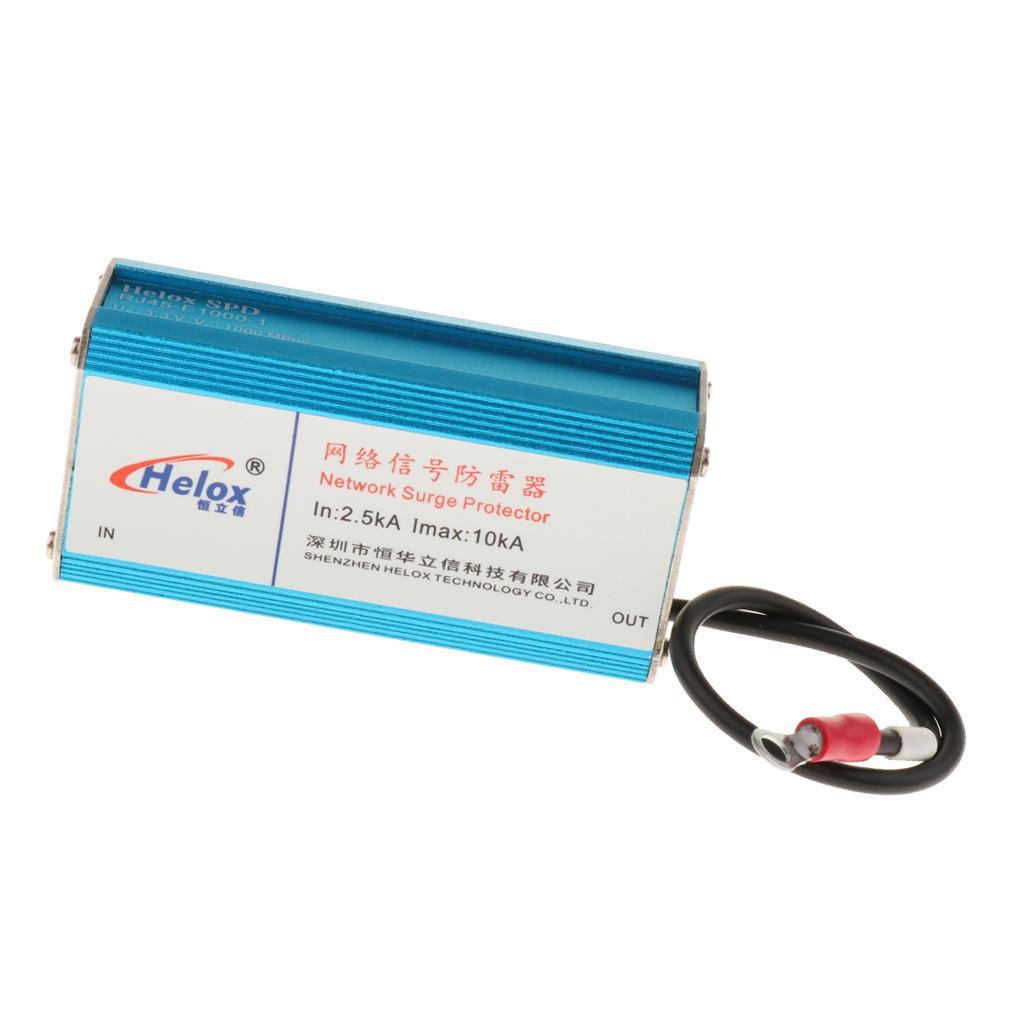 Blue 1000M RJ45 Ethernet Network Device Surge Protector Arrester#3