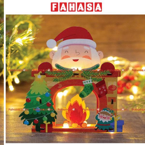 Đèn Gỗ Trang Trí Giáng Sinh - Bách Mộc - Ống Khói