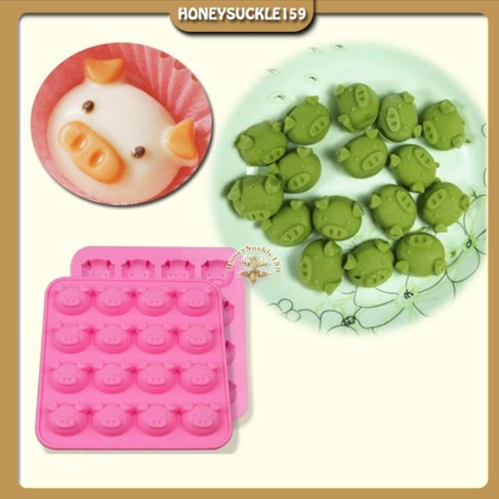Khuôn Silicon Đổ Socola/Thạch/Đá/Kẹochipchip/Pudding Hình Mặt Heo Xinh