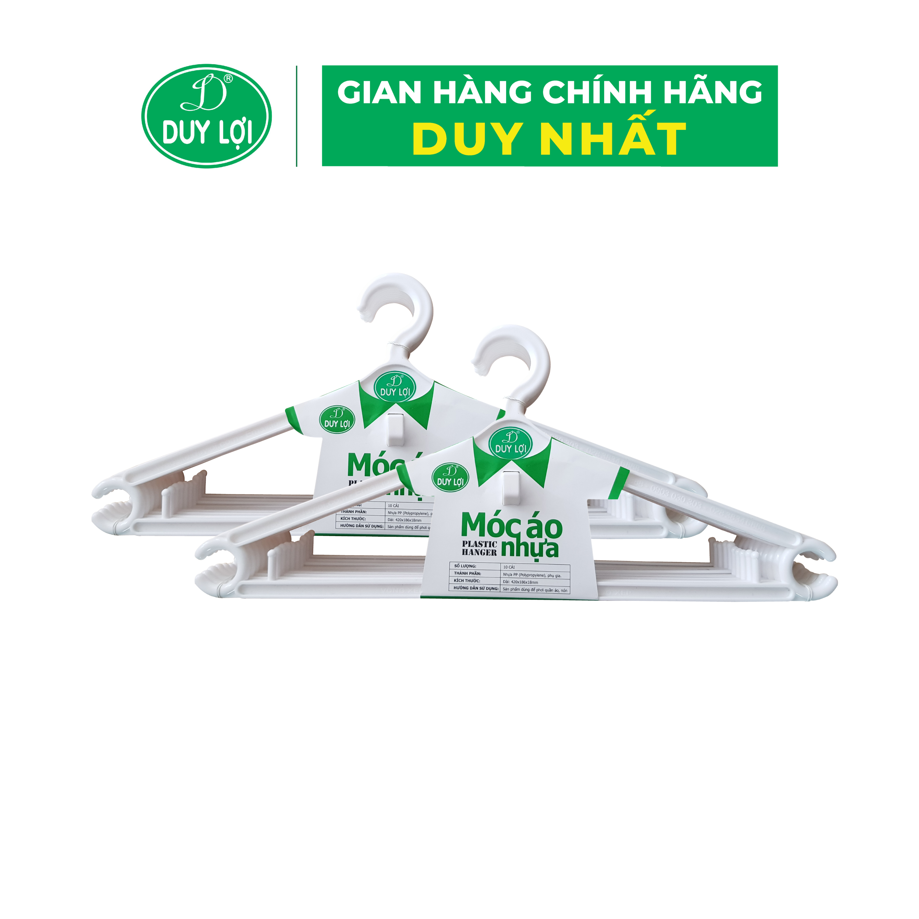 MÓC ÁO NHỰA DUY LỢI (10 CHIẾC)