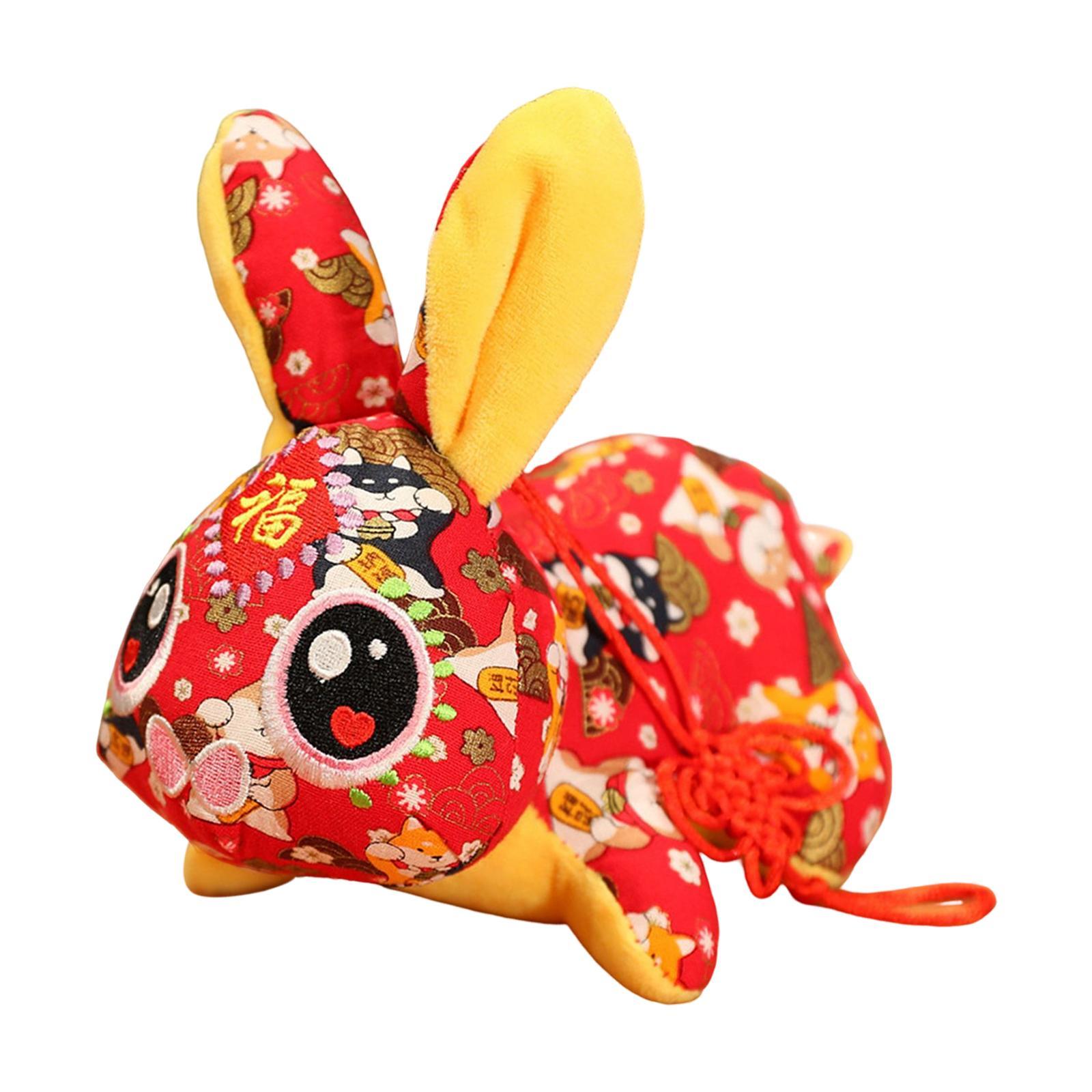 2x Cute Chinese New Year Rabbit Plush Toy Bunny Doll Holiday Stuffed Animal