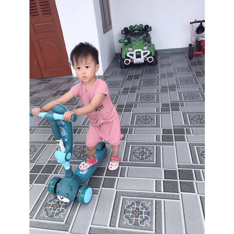 Xe scooter cho bé, Xe trượt Scooter cho bé, trẻ em cao cấp có đèn, khung chắc chắn