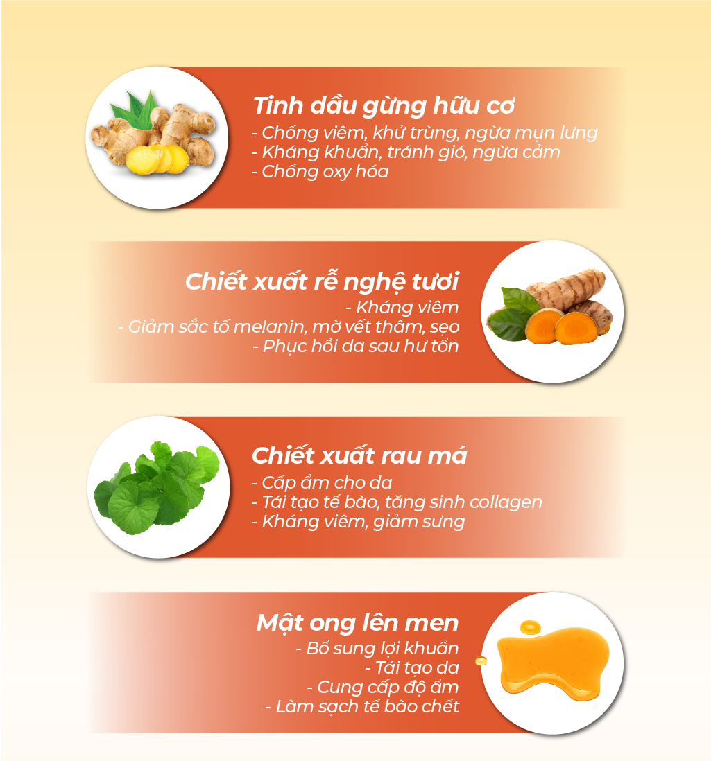 Sữa Tắm Thảo Dược Gừng Nghệ COCAYHOALA VIETNAM -TẠM BIỆT MỤN LƯNG 30gr