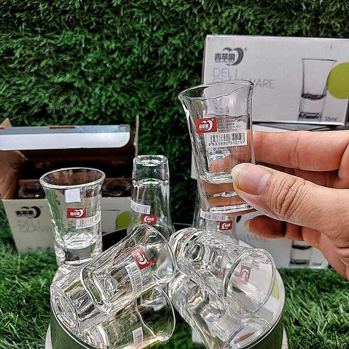 Bộ ly uống rượu nhỏ 35ML cao cấp DELI GLASSWARE (Bộ 6 ly) thủy tinh đế dày