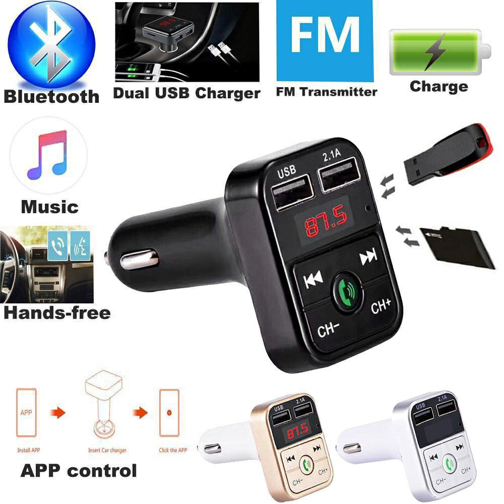 Tẩu Nghe Nhạc Bluetooth Trên Xe Ô Tô V5 Kèm Cổng Sạc USB