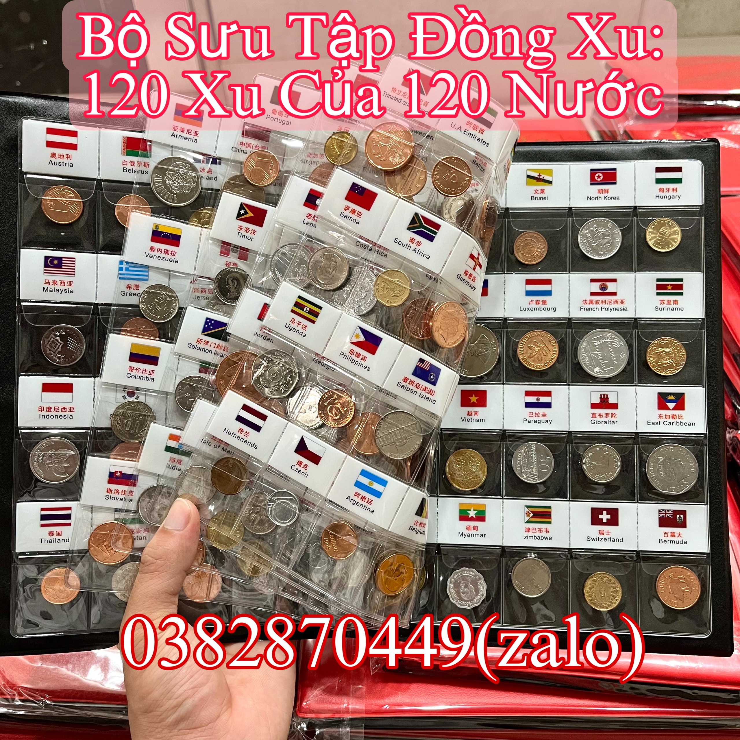 Bộ Sưu Tập Đồng Xu Các Nước Trên Thế Giới: Từ 60-120-180 Quốc Gia Album Bìa Da Cao Cấp