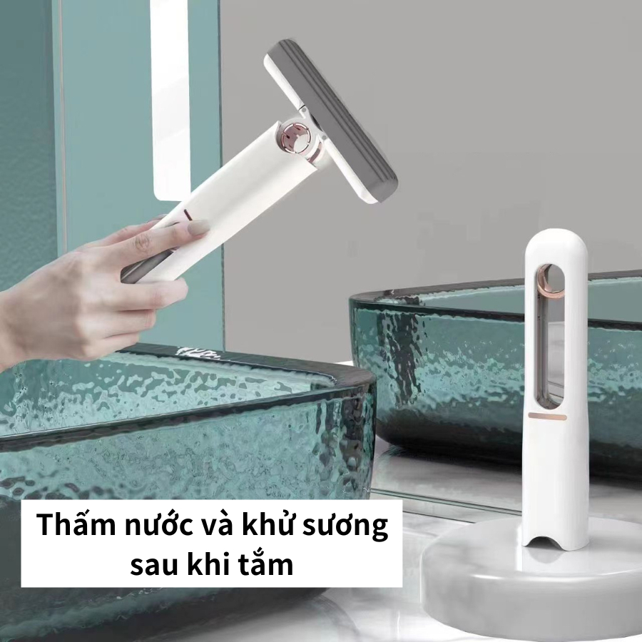 Cây lau nhà thông minh mini, chổi lau kính tự vắt đa chức năng.