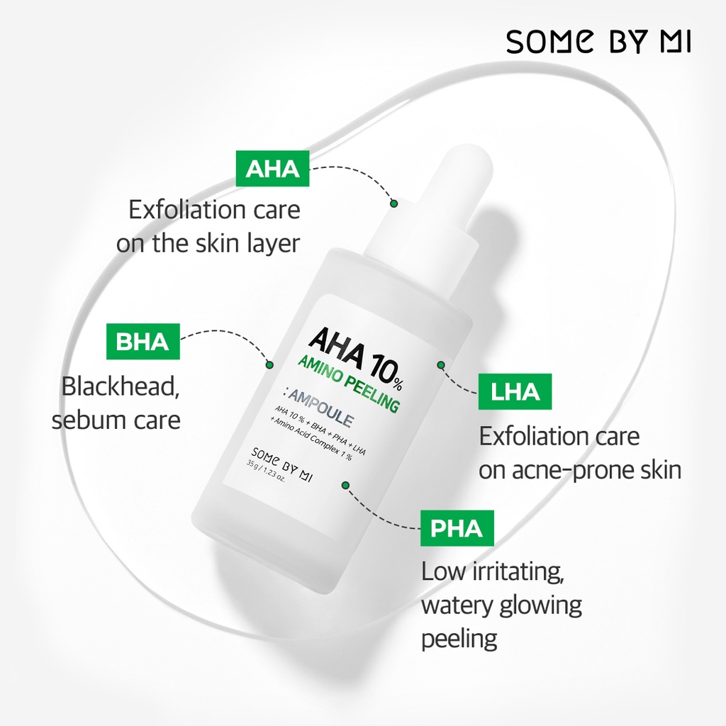 Tinh chất AHA giảm thiểu tế bào chết, làm sáng da Some By Mi AHA 10% Amino Peeling Ampoule 35g