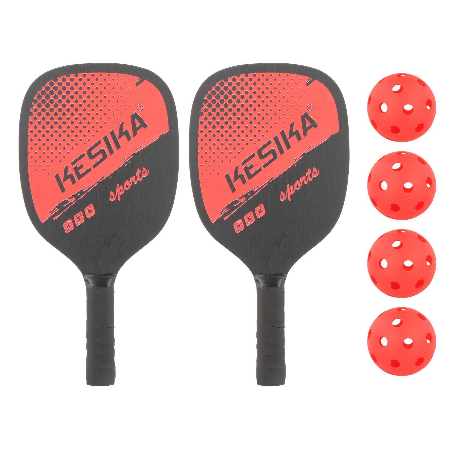 2 Pair Professional Pickleball Paddles Comfort Grip with Bag 8 Balls Racquet