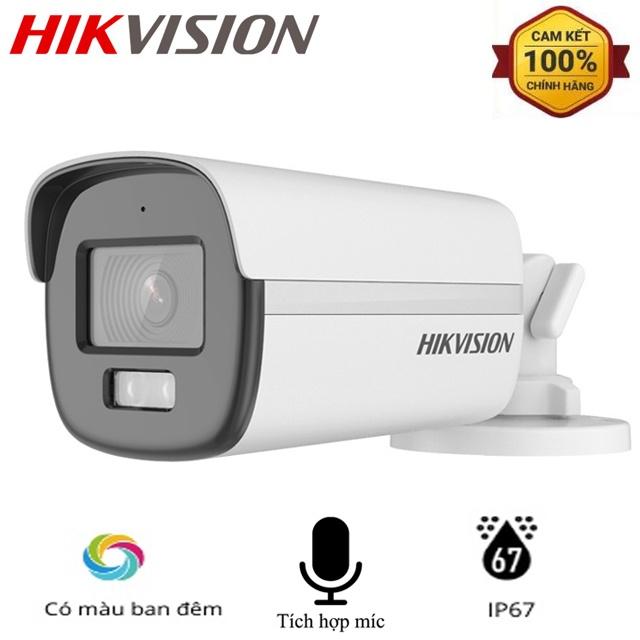 Camera Analog Thân Trụ Hikvision DS-2CE10KF0T-FS và DS-2CE12KF0T-F,Màu Ban Đêm 3K, Tích Hợp Mic. IP67,TVI/AHD - Hàng chính hãng