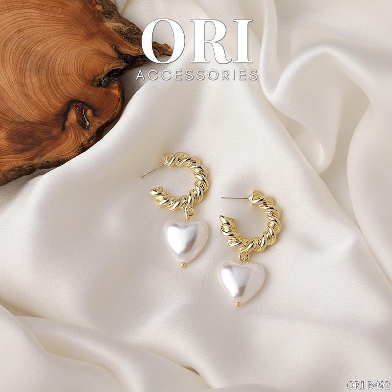 Bông tai nữ hình trái tim Big Heart xinh xắn ORI ACCESSORIES B492
