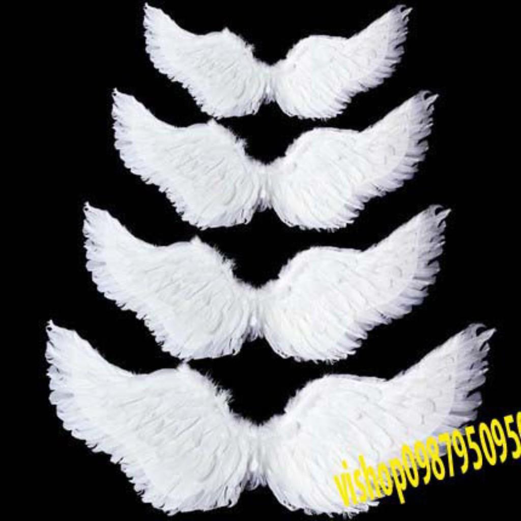 -Cosplay cánh thiên thần trắng và đen có dây đeo (nhiều kích thước)-Đạo cụ hóa trang cánh thiên thần