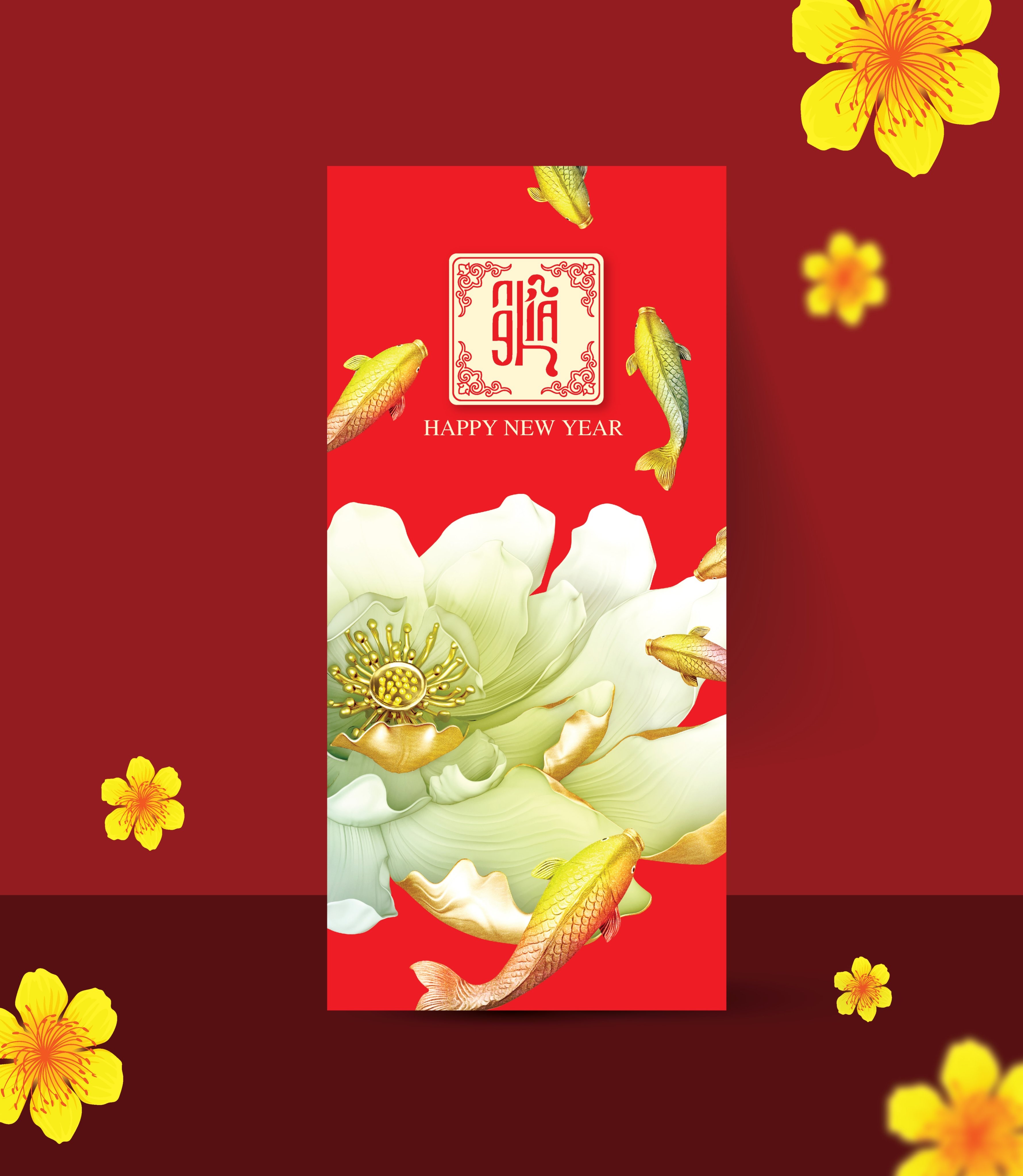 Xấp Bao Lì Xì Hoa Xuân (48 bao / Xấp)