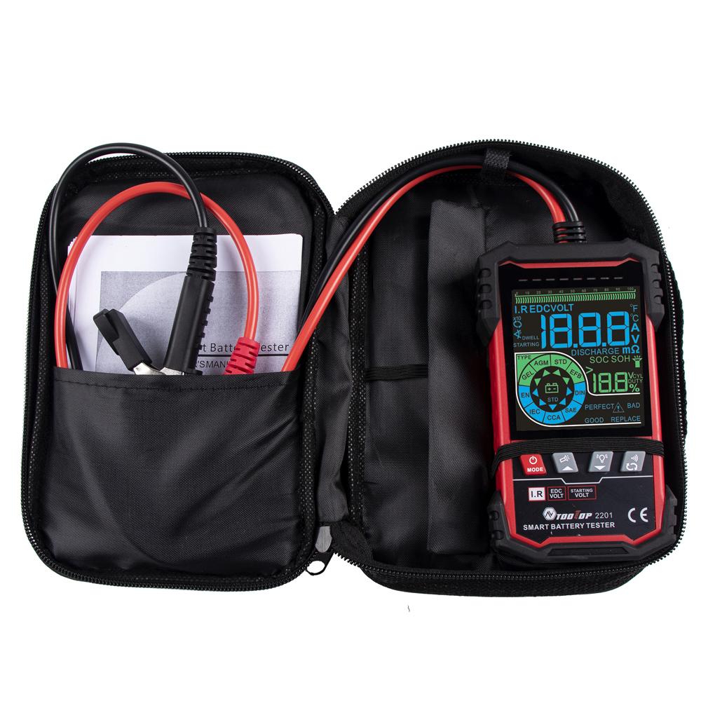 TOOLTOP Intelligent Battery Tester 3.2 Inch Color Screen 12.0V 24.0V Battery Intelligent Selection Support Battery Test Starts Test Load Test with Illumination Function and Multiple Protections