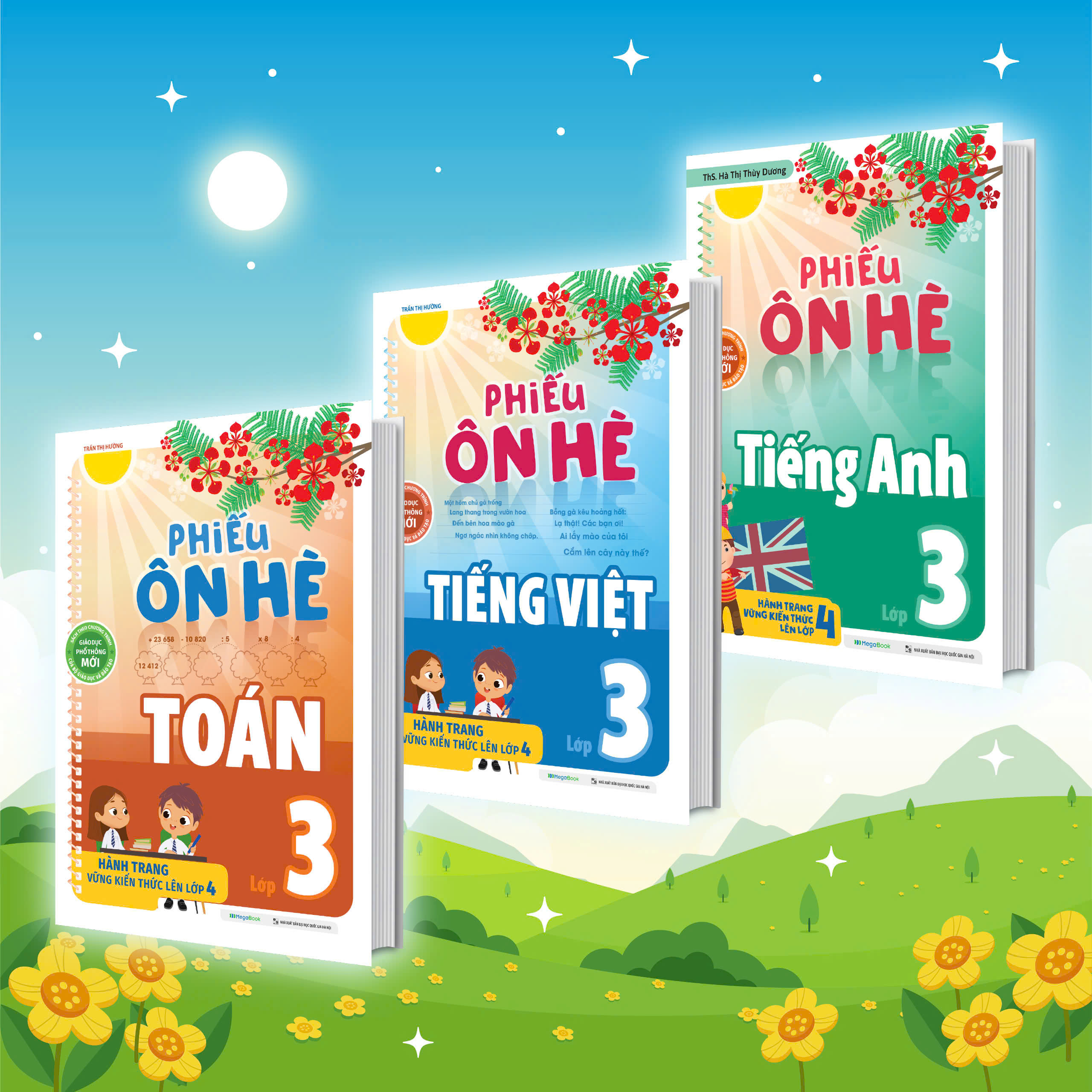 Combo Phiếu Ôn Hè Toán - Tiếng Việt - Tiếng Anh Lớp 3 (3 Cuốn)