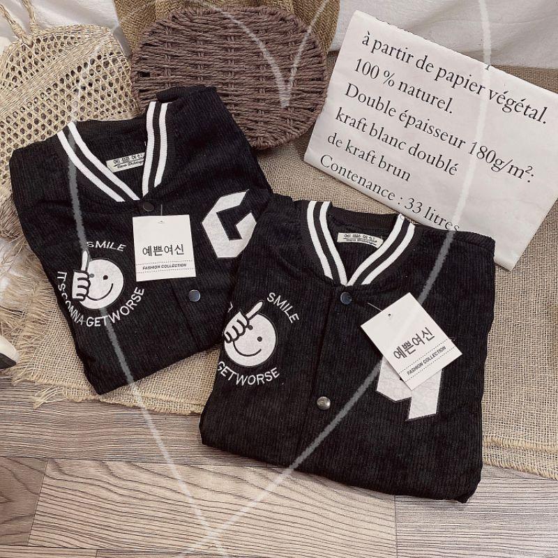 Áo Khoác Bomber Unisex Thêu G mặt cười chất nhung tăm 2 lớp thêu trước sau